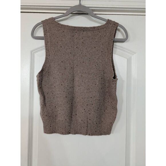 J. Crew Crystal-embellished sweater shell‎ in Supersoft yarn women's small tan - Picture 8 of 8